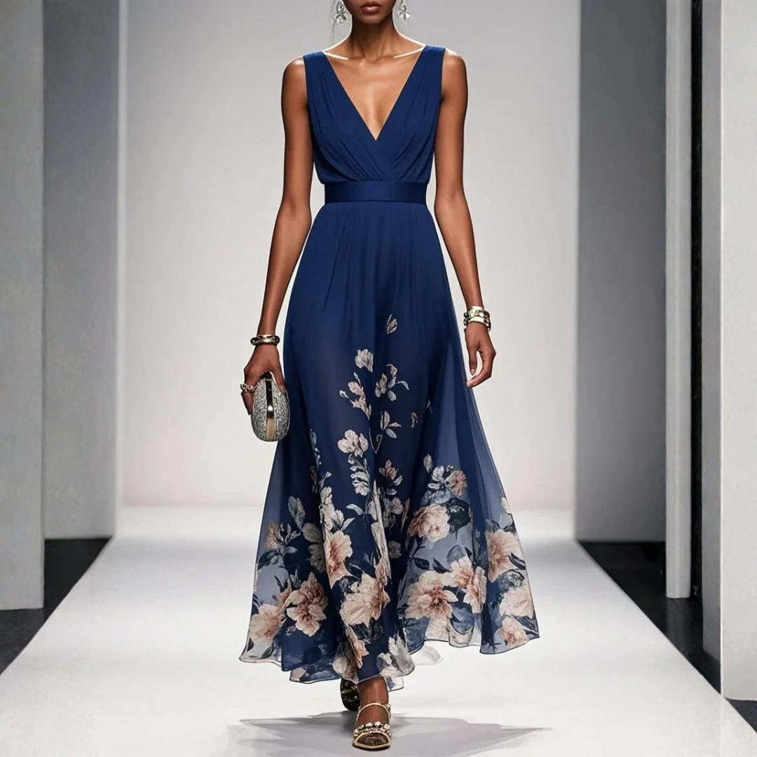 Olivia maxi gastenjurk met fijne bloemenprint foto 1