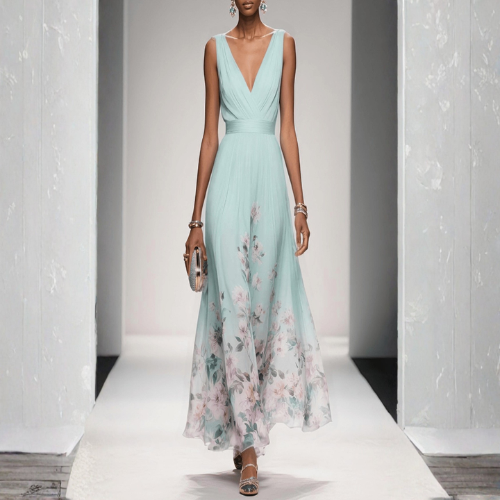 Olivia maxi gastenjurk met fijne bloemenprint foto 3