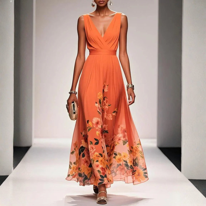 Olivia maxi gastenjurk met fijne bloemenprint foto 6