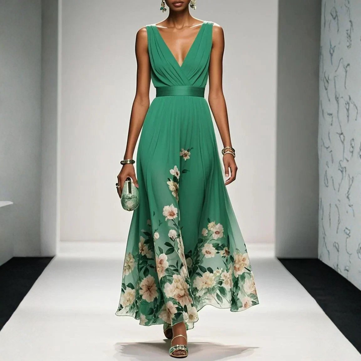 Olivia maxi gastenjurk met fijne bloemenprint foto 7