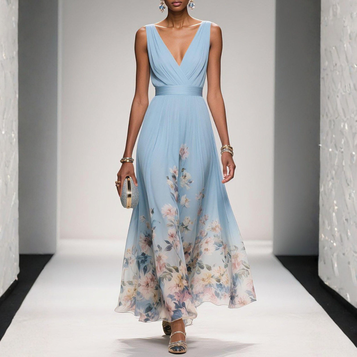 Olivia maxi gastenjurk met fijne bloemenprint foto 8
