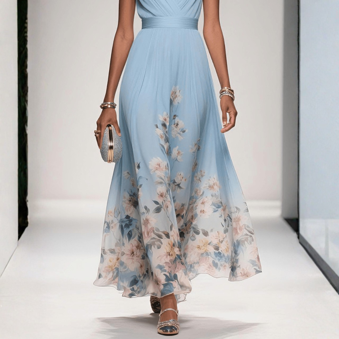 Olivia maxi gastenjurk met fijne bloemenprint foto 9