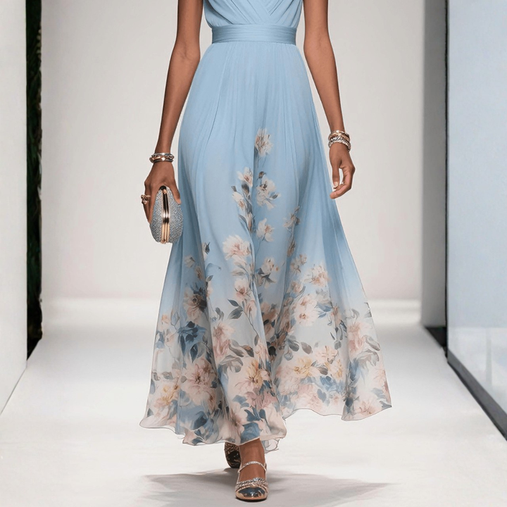 Olivia maxi gastenjurk met fijne bloemenprint foto 9