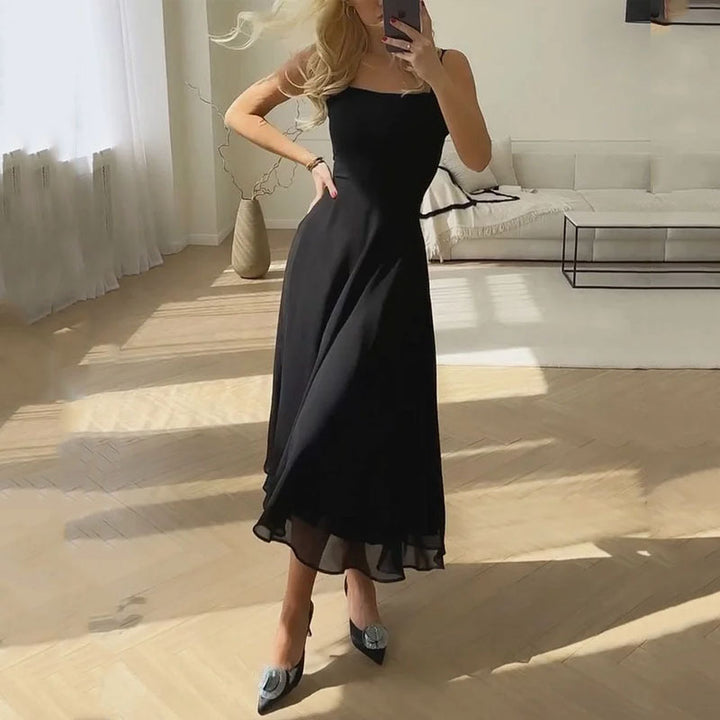 Emily elegante gastenjurk in midi-lengte met vierkante hals foto 2