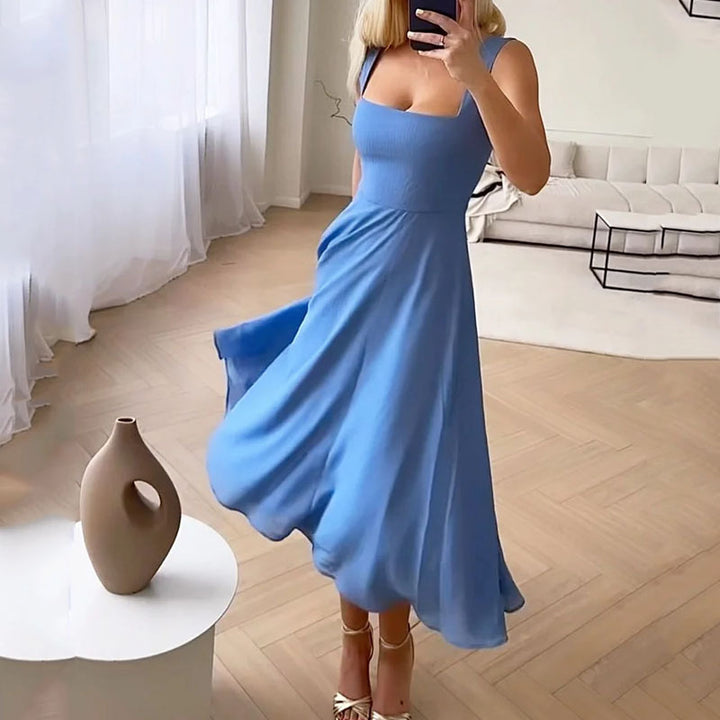 Emily elegante gastenjurk in midi-lengte met vierkante hals foto 3