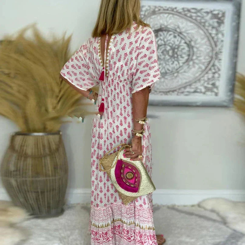 Bedrakte Dames Maxi Zomerjurk (3)