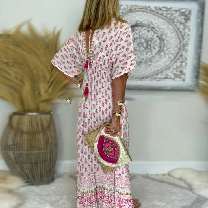 Bedrakte Dames Maxi Zomerjurk (3)