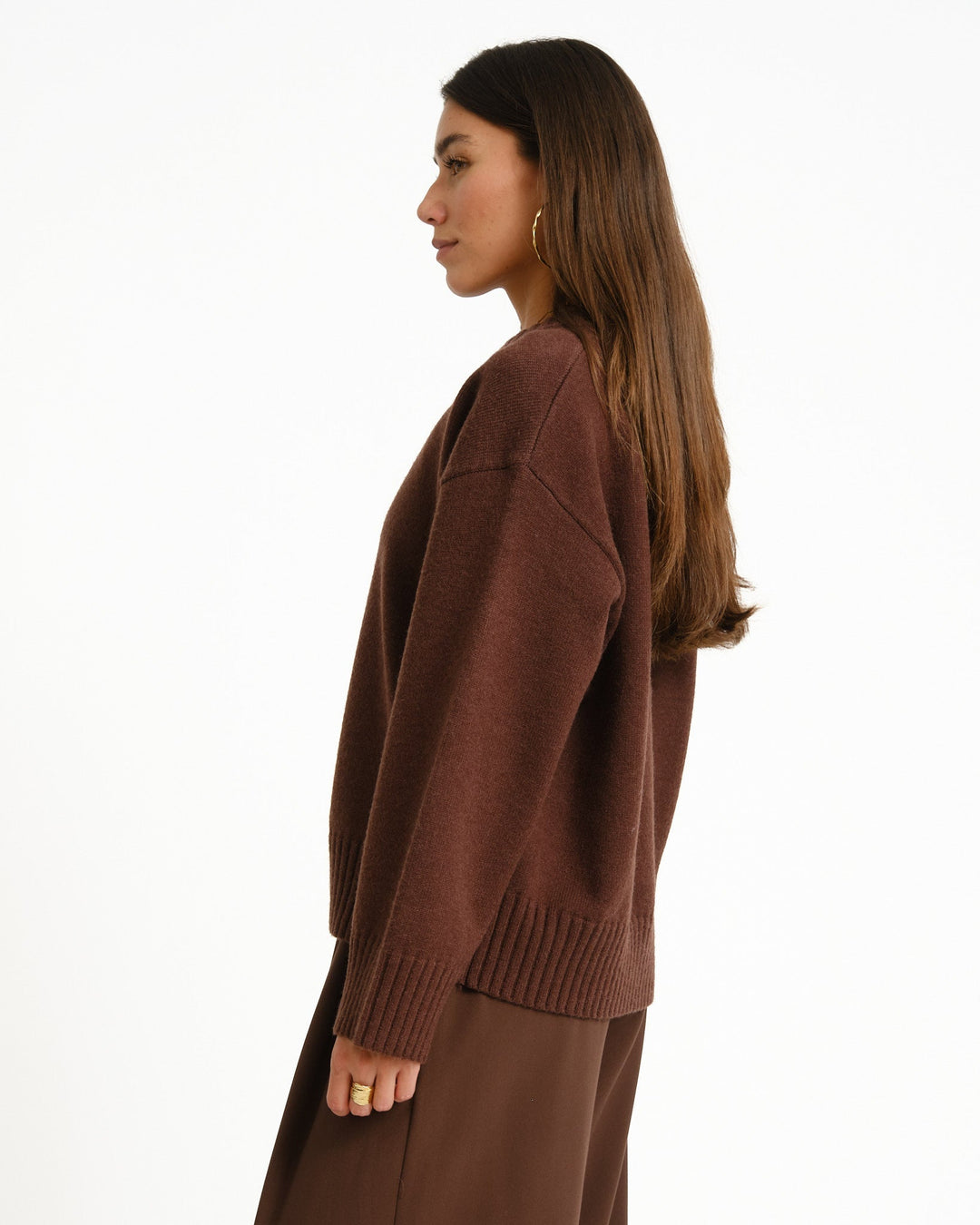 Bruin Klassieke Dames Trui voor Herfst in Bruin 4