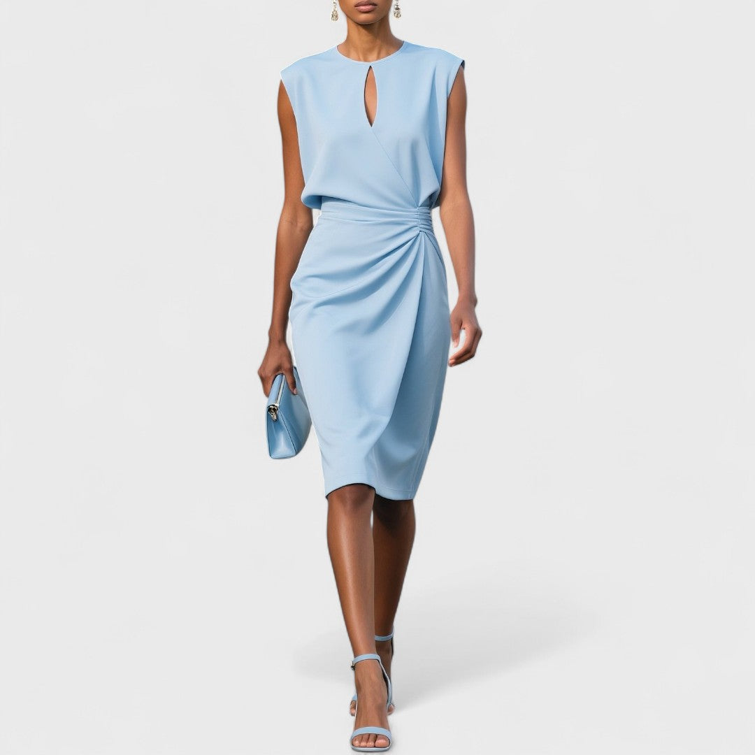 Chic Women's Wedding Guest Dress in Sky Blue