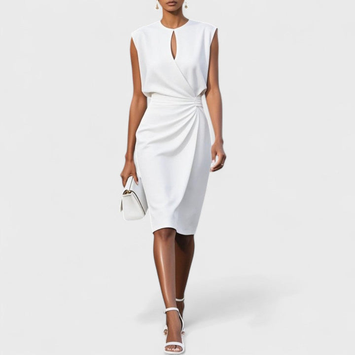 Chic Women's Wedding Guest Dress in Wit