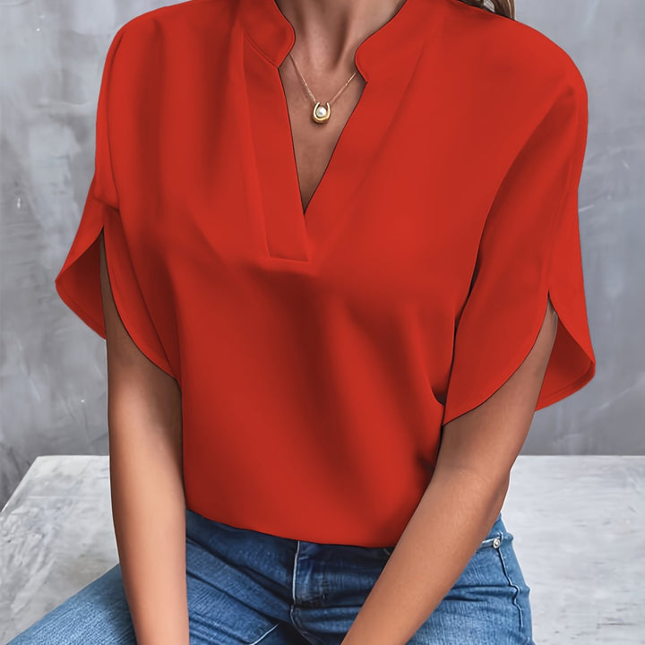 Dames Blouse Elegant in Katoen-Viscose voor Zomer in Rood