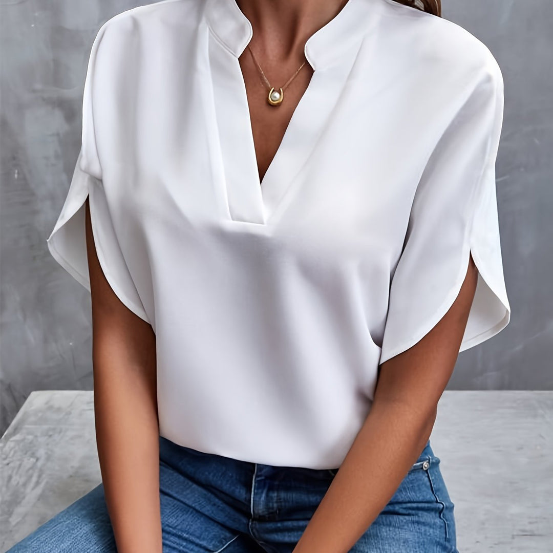 Dames Blouse Elegant in Katoen-Viscose voor Zomer in Wit