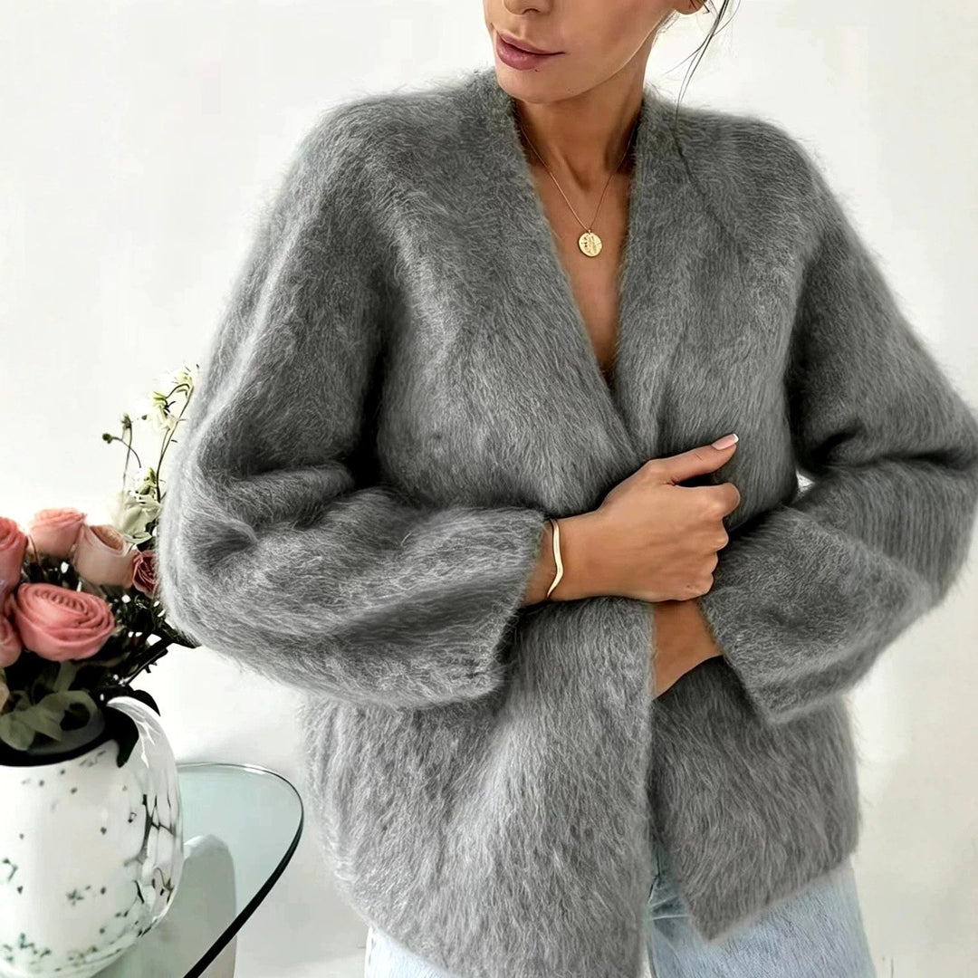 Dames Coltrui Oversized in Pluizige Stof voor Kerst (6)