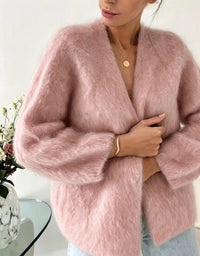 Luna | Dames Coltrui Oversized in Pluizige Stof voor Kerst