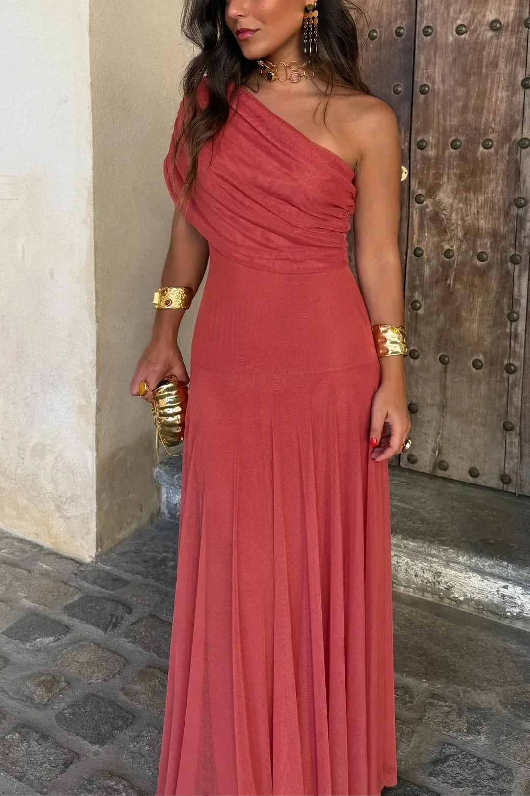 Dames Elegante Fluïde Maxi Jurk voor Trouwgasten en Formele Feestelijke Avonden (5)