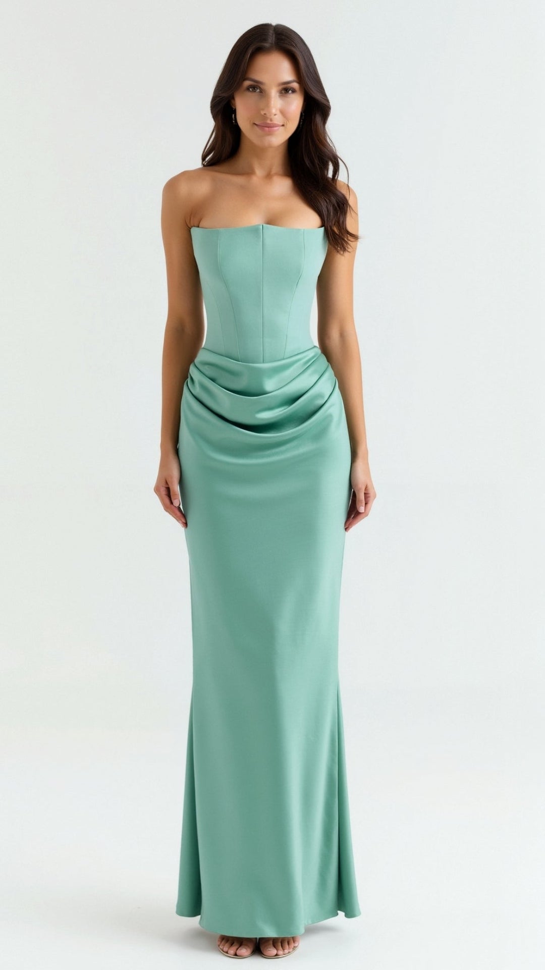 Dames elegante kolom maxi-jurk voor bruiloftsgasten in Mintgrün 1