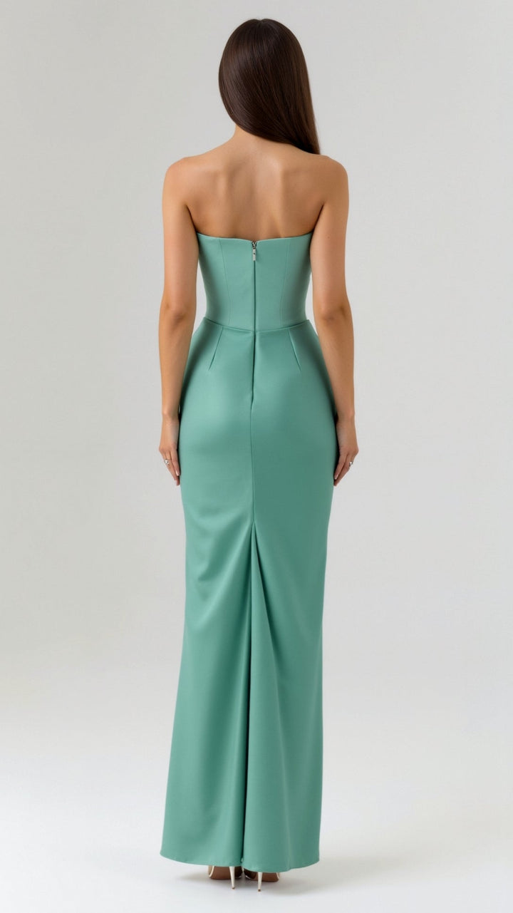 Dames elegante kolom maxi-jurk voor bruiloftsgasten in Mintgrün 3