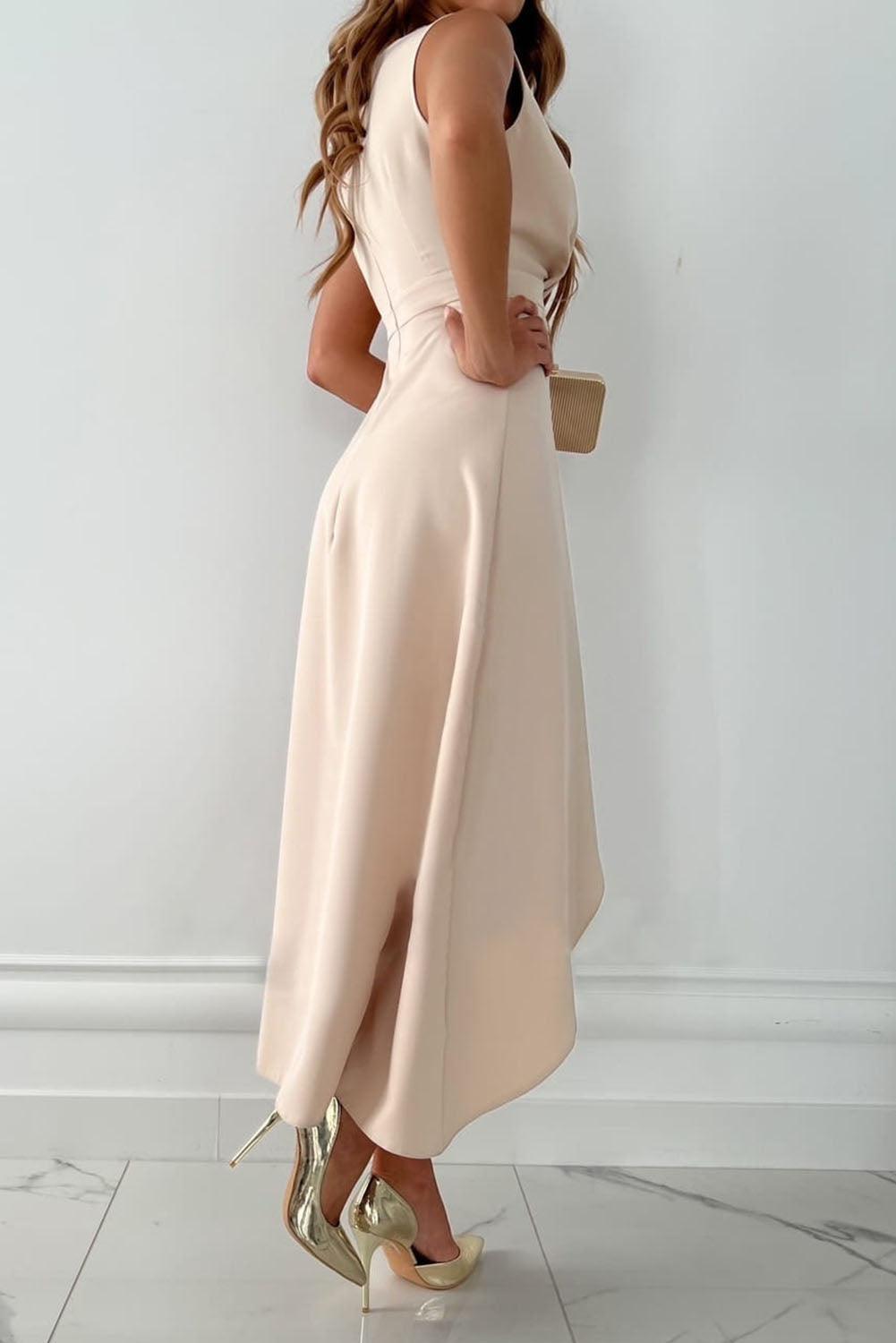 Dames elegante midi jurk in wikkelstijl voor bruiloftsgasten en feesten (3)