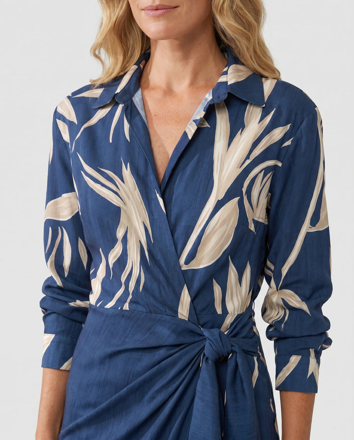 Dames Elegante Zomerjurk Maxi Bladerprint (5)
