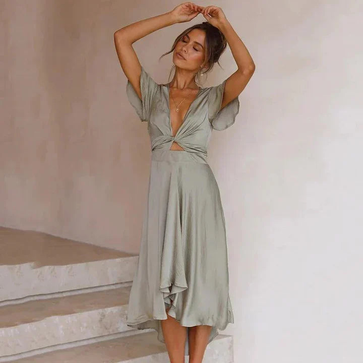Dames elegante zomerjurk voor speciale gelegenheden in Groen