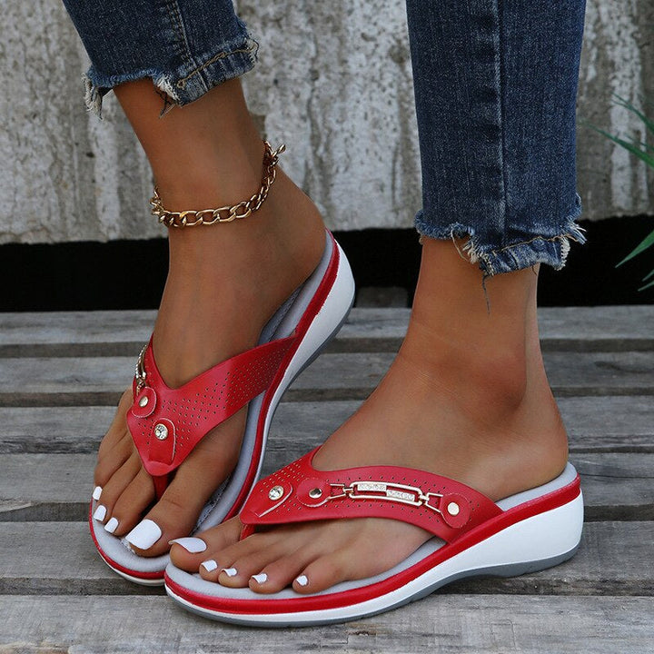 Dames Gepolsterde Elegante Sandalen in Rood