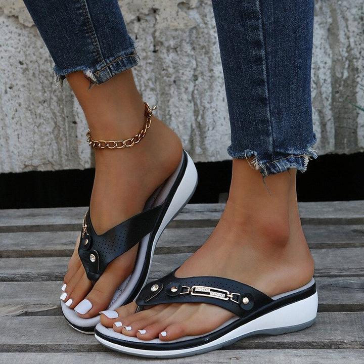 Dames Gepolsterde Elegante Sandalen in Zwart