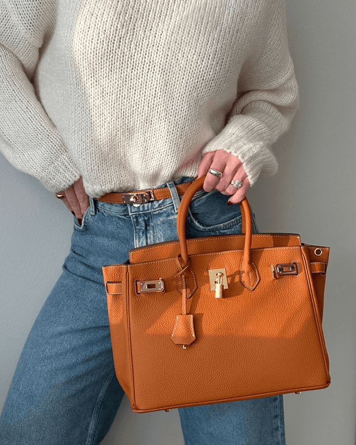 Dames Handtas Gestructureerd Goudkleurig voor Werk (5)