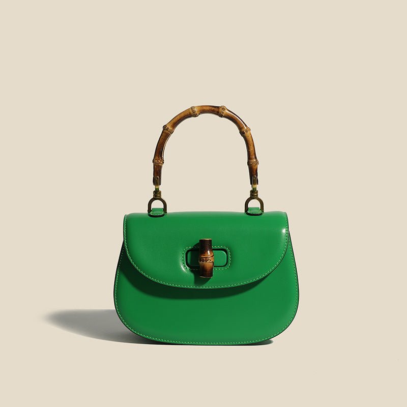 Dames handtas met bamboe accenten in Jade Green