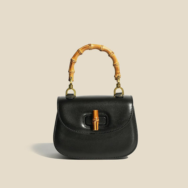 Dames handtas met bamboe accenten in Midnight Black