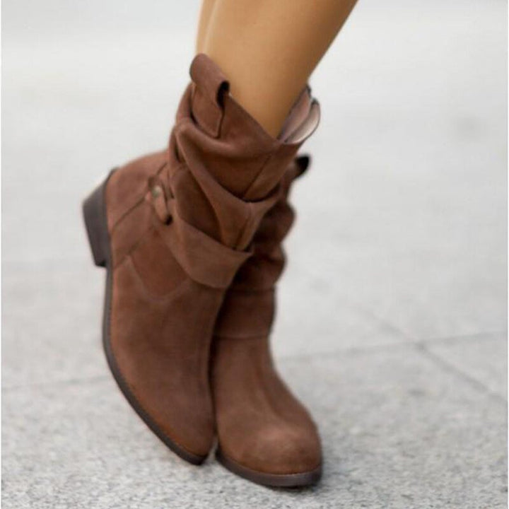 Dames laarzen casual-sneaker stijl voor herfst in Donkerbruin