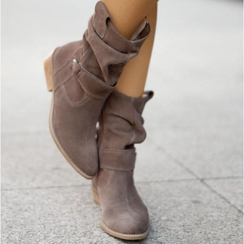 Dames laarzen casual-sneaker stijl voor herfst in Donkergrijs