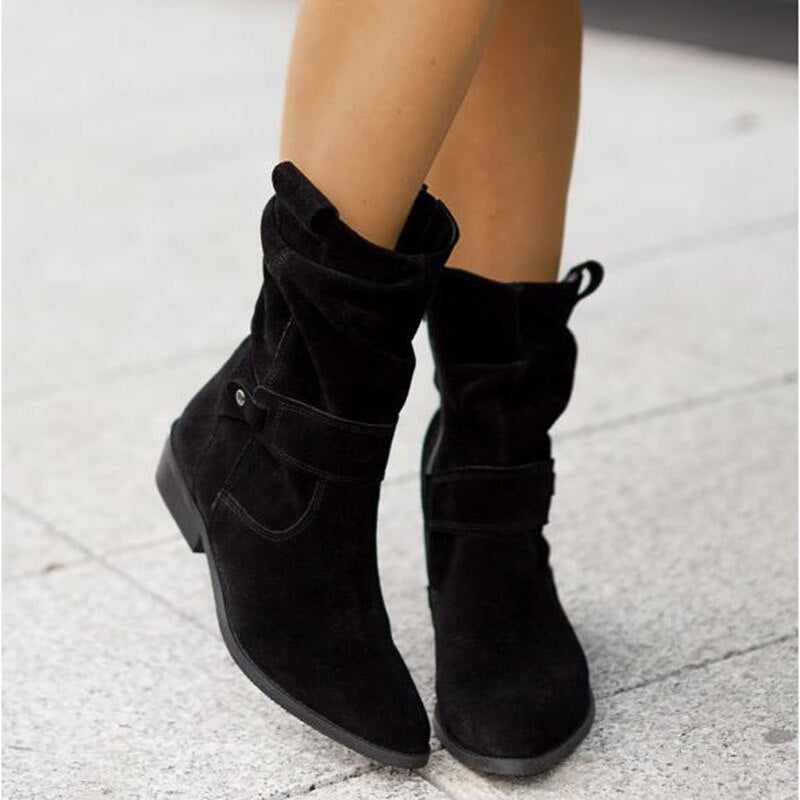 Dames laarzen casual-sneaker stijl voor herfst in Zwart