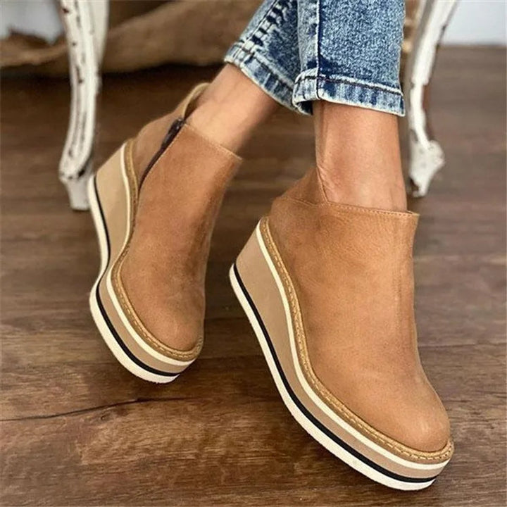 Dames laarzen comfort wedge zijrits (3)
