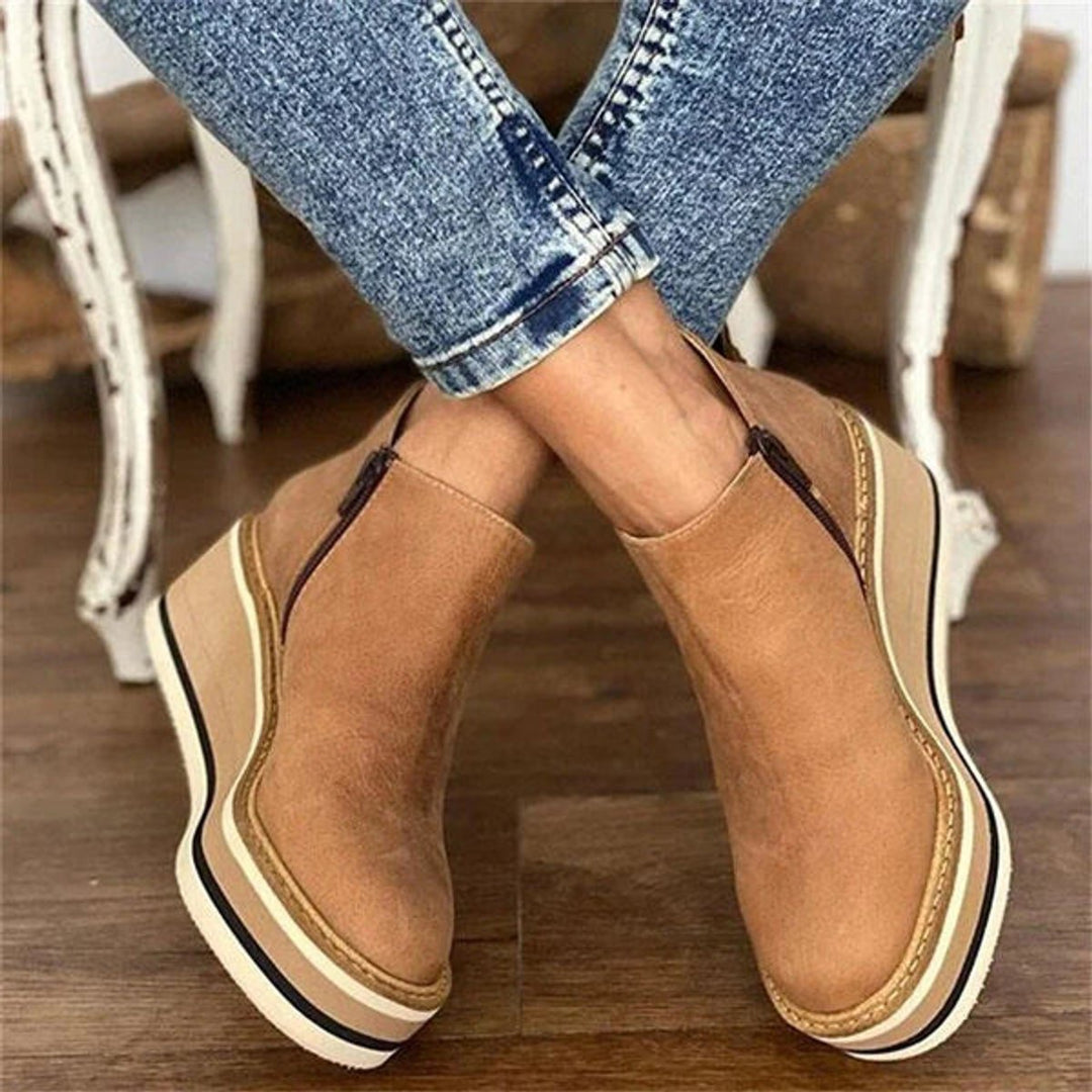 Dames laarzen comfort wedge zijrits (4)