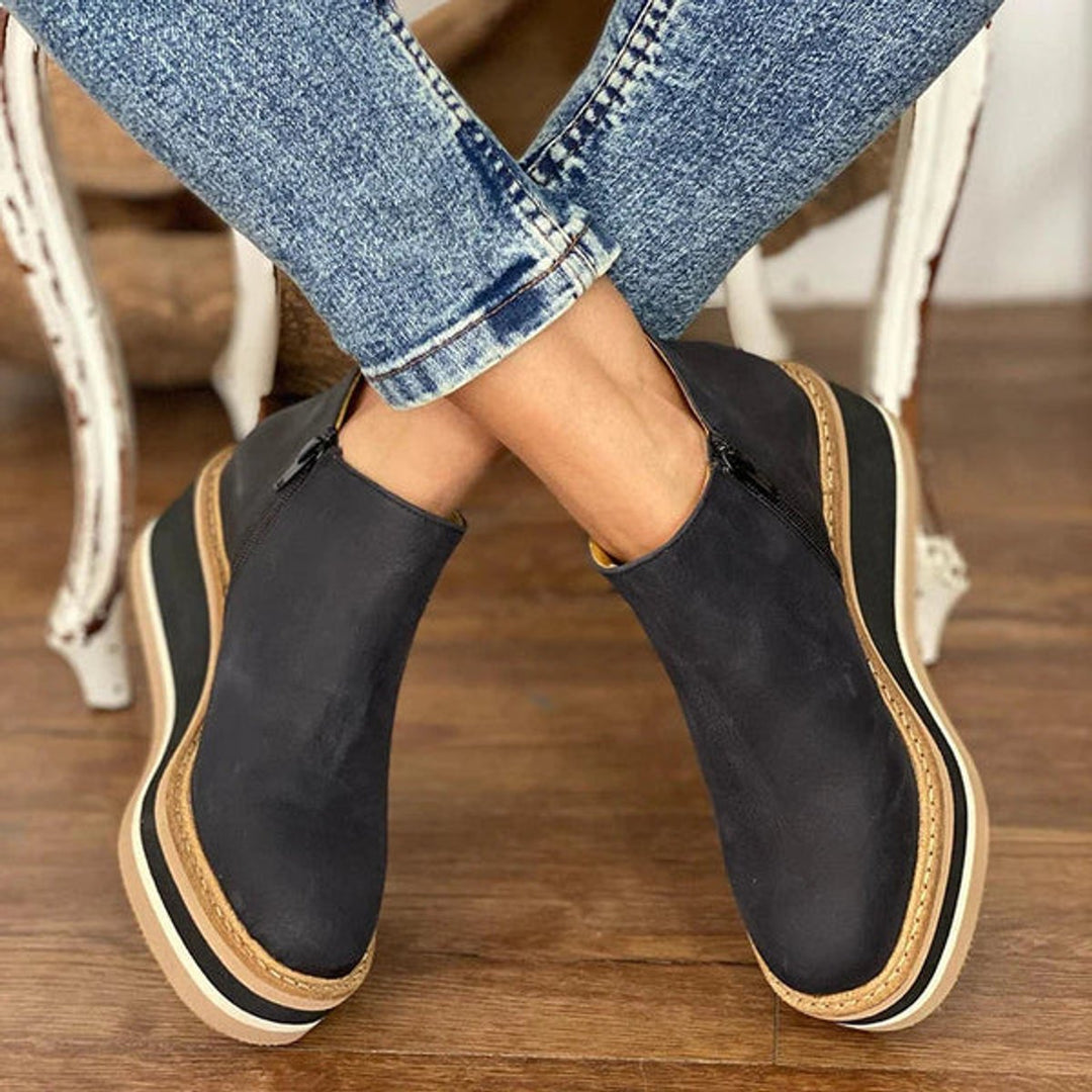 Dames laarzen comfort wedge zijrits (6)