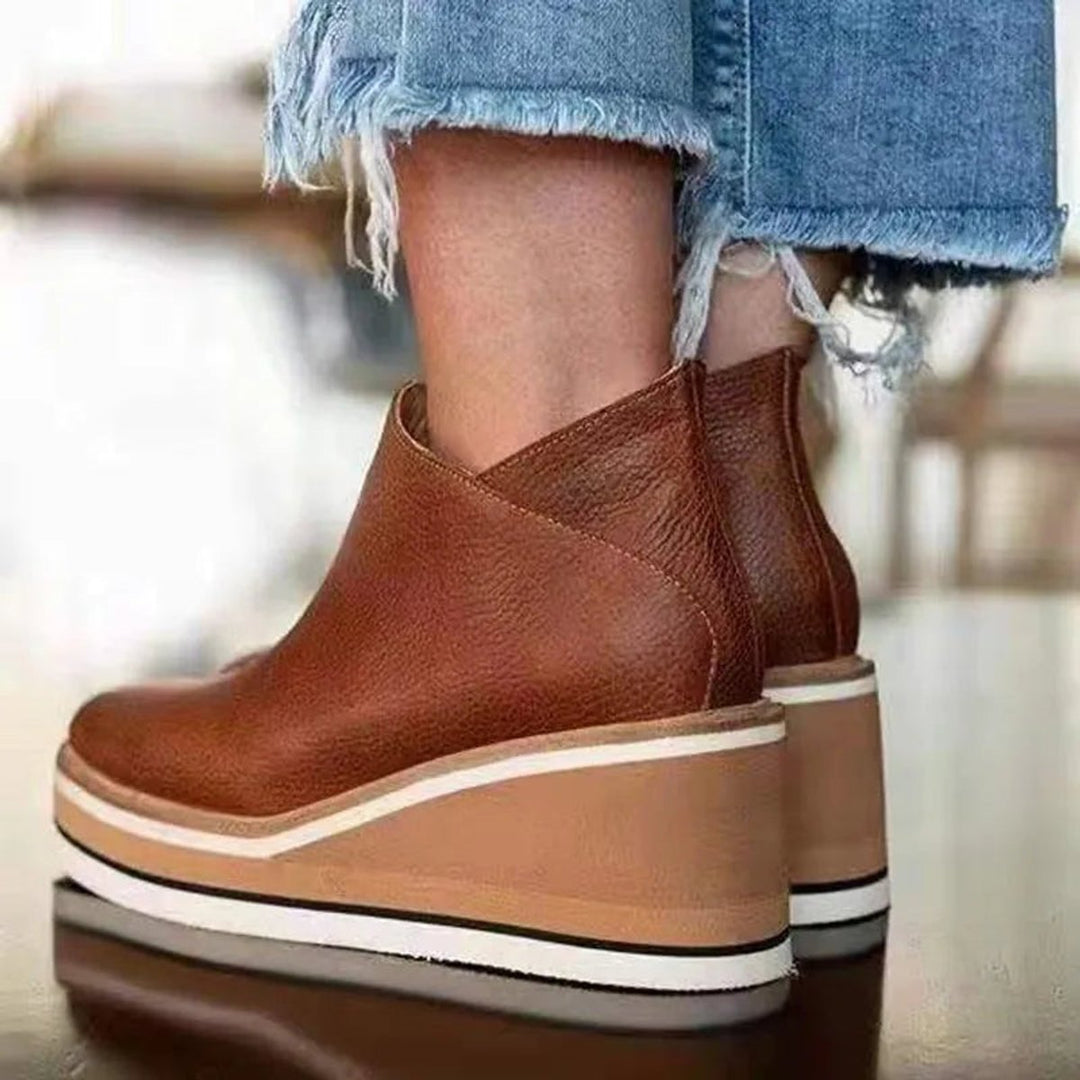 Dames laarzen comfort wedge zijrits (9)