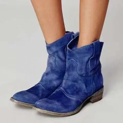 Dames Laarzen in Vintage Western Stijl in Donkerblauw