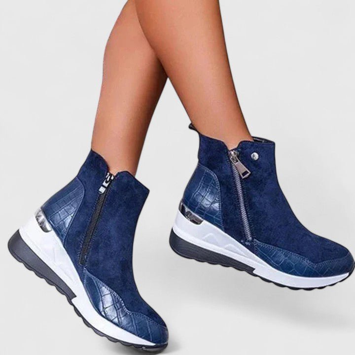 Dames Laarzen Kunstleer Orthopedisch Ritssluiting in Blauw