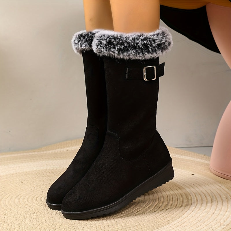 Dames laarzen met elegante bontafwerking (2)