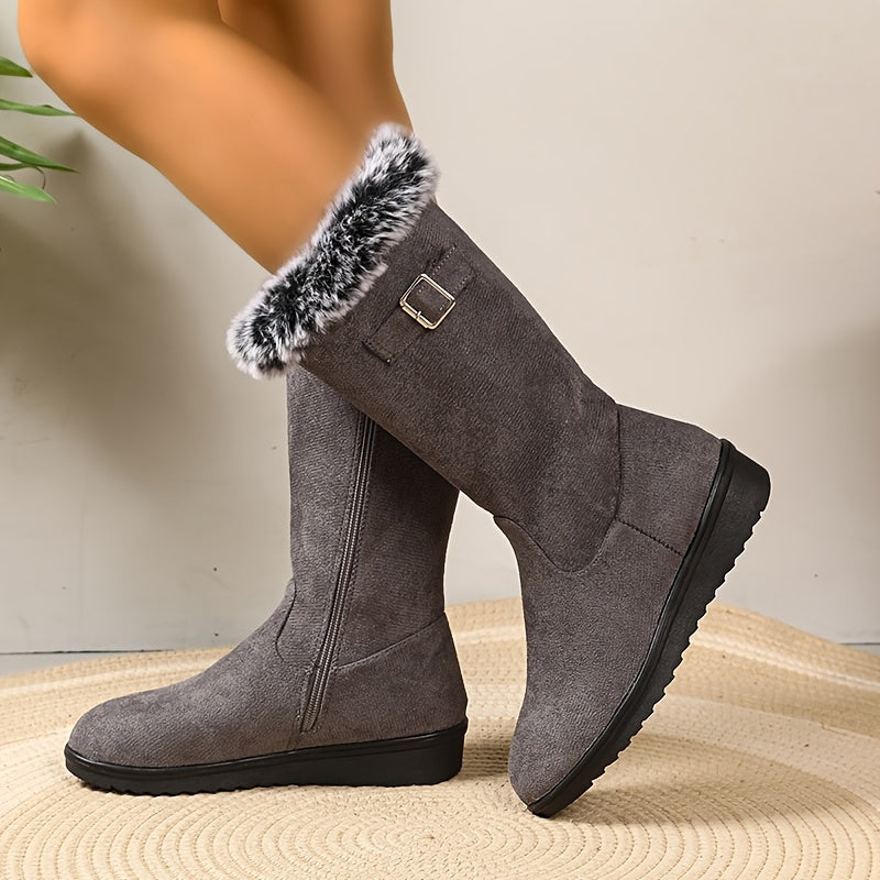 Dames laarzen met elegante bontafwerking (3)