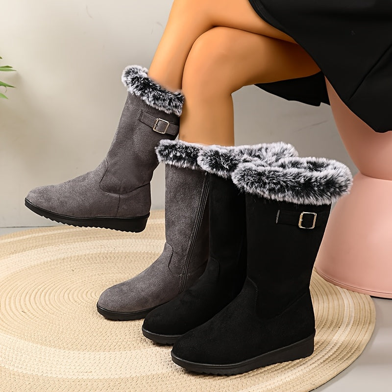 Dames laarzen met elegante bontafwerking (5)