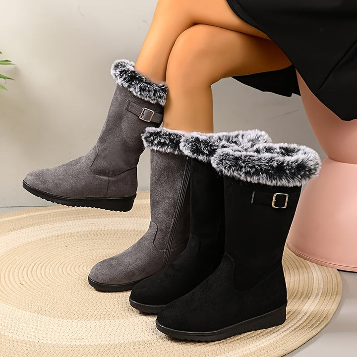 Dames laarzen met elegante bontafwerking (5)