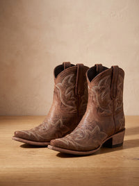 Fleur | Dames Laarzen Slip-On Western Geborduurde Blokhak