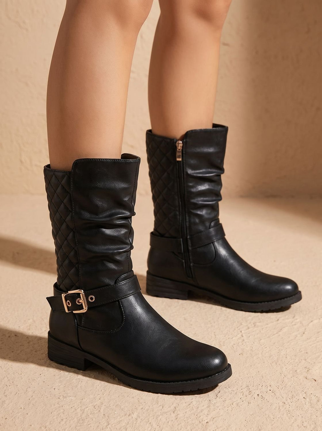 Dames laarzen slouch mid-calf voor kerst in Goudkleurig 1