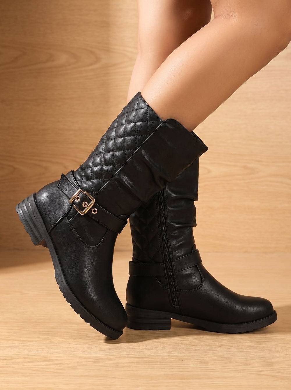 Dames laarzen slouch mid-calf voor kerst in Goudkleurig 2