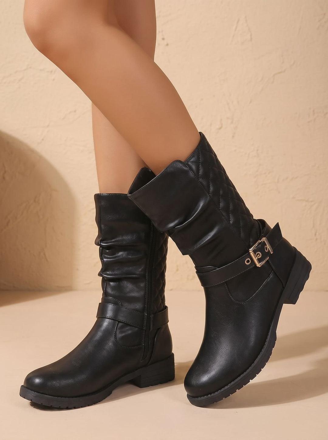 Dames laarzen slouch mid-calf voor kerst in Goudkleurig 4