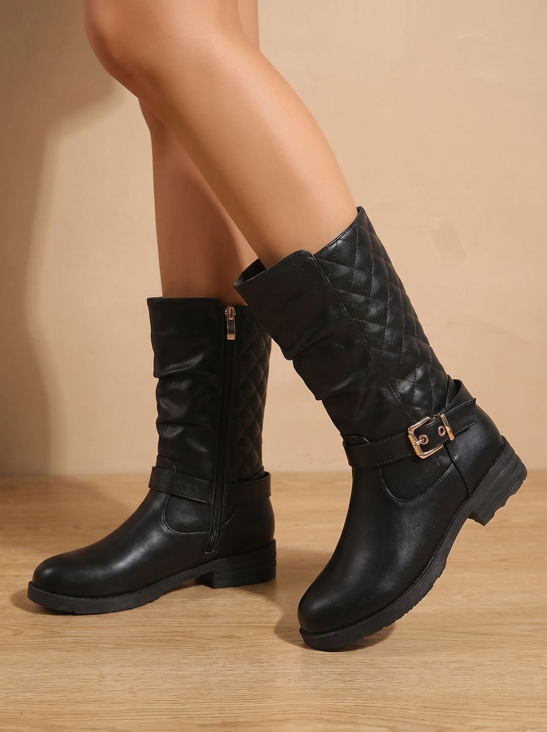 Dames laarzen slouch mid-calf voor kerst in Goudkleurig 7
