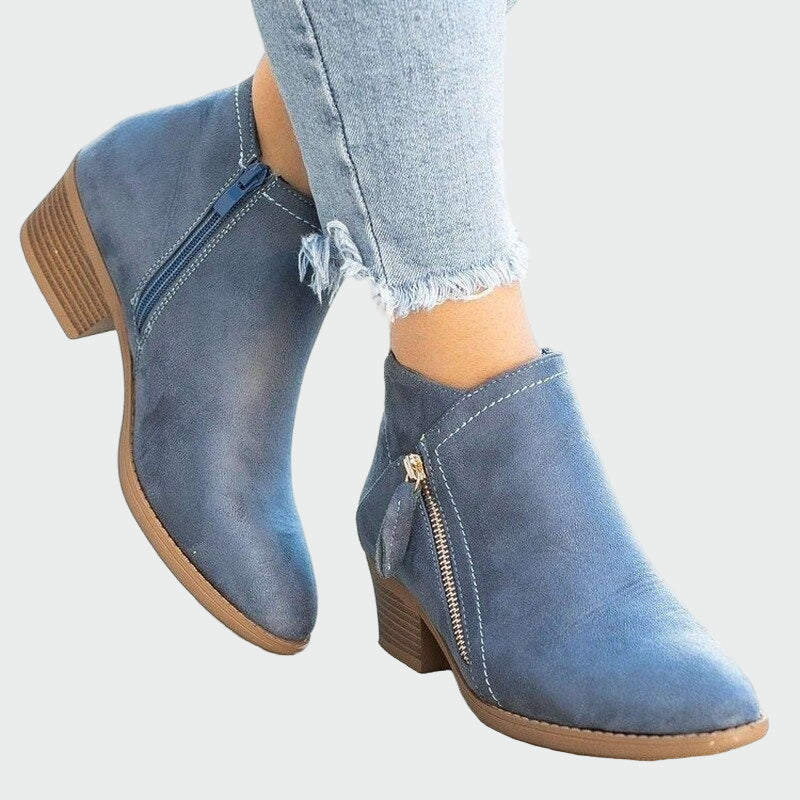 Dames laarzen voor Kerst outfit in leder in Blauw