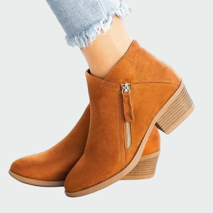 Dames laarzen voor Kerst outfit in leder in Bruin