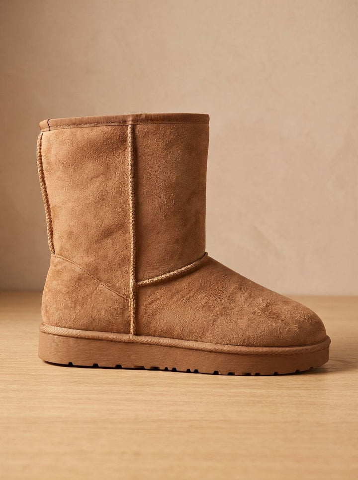 Dames Laarzen Winter Sherpa-Voering Suède in Beige